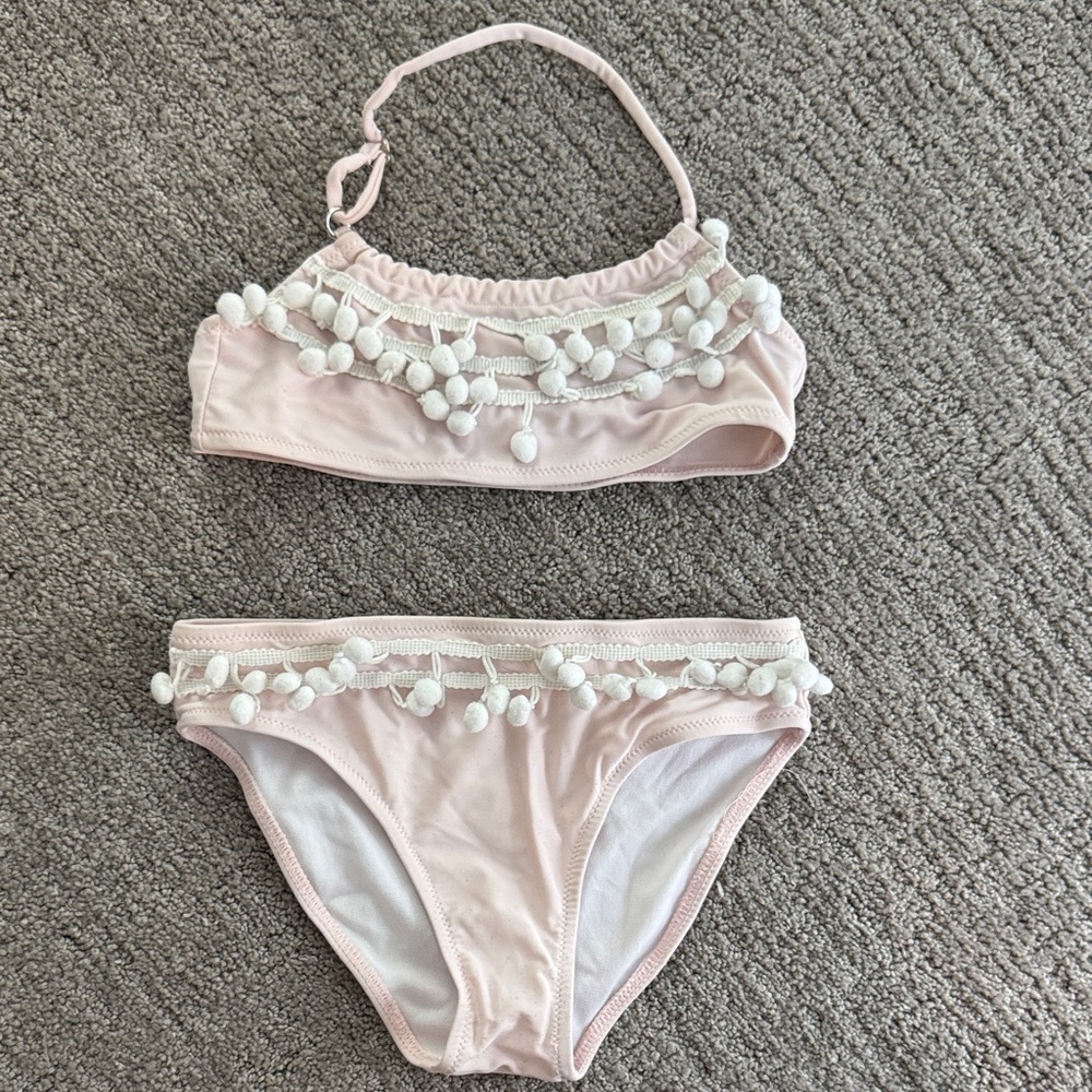 Stella Cove Kids Pink Pom-Pom Bikini Set
